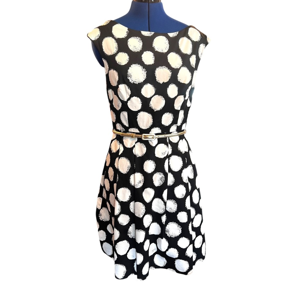 Eliza J Polka Dot Fit & Flare Dress Party‎ Cocktail Sleeveless Size 8